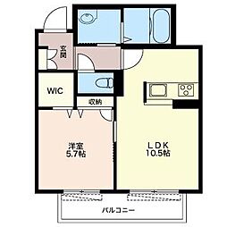 Luna南越谷 1LDKの間取図画像