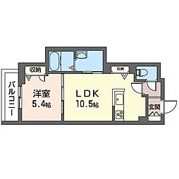 シャーメゾン鎌倉大町 1LDKの間取図画像