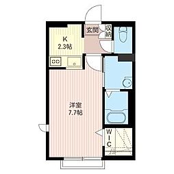 グローリア 1Kの間取図画像