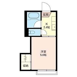 ジュネス尾山台 1Kの間取図画像