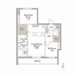 ポルタ　ノビリス 3階2LDKの間取り