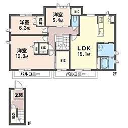 R&AHills国分寺2 3LDKの間取図画像