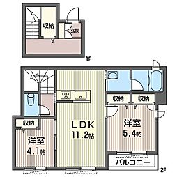 エレウテリア 00202 2階2LDKの間取り