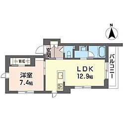レジェンド 2階1LDKの間取り