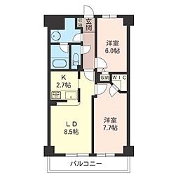 ファミネス久が原 2LDKの間取図画像