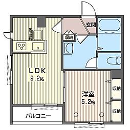 スプリングリバー 1LDKの間取図画像