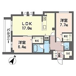 ＷＴＢ大塚 2階2LDKの間取り