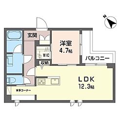 カーサベレオ池袋 3階1LDKの間取り