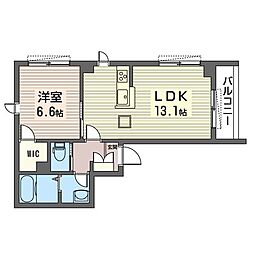 エムフローラ池袋 1LDKの間取図画像