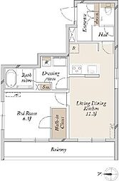 ベルデ西落合 1LDKの間取図画像