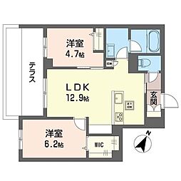 WTB大塚 2LDKの間取図画像