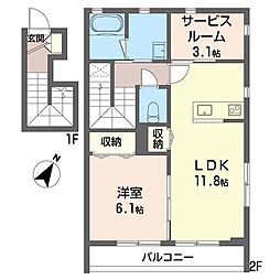 チェーリオ八雲 1SLDKの間取図画像