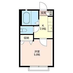 SunHeimHikawadai 1Kの間取図画像