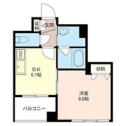 オリーブ 1DKの間取図画像