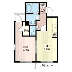 サンセリテ 1LDKの間取図画像