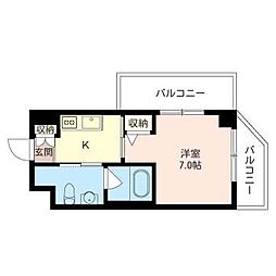 オリーブ 1Kの間取図画像