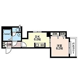 バーゼル 1DKの間取図画像