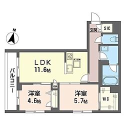シャーメゾンべレオ千川 2LDKの間取図画像