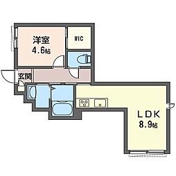 salt 1LDKの間取図画像
