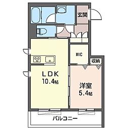 Fujiterrace 1LDKの間取図画像