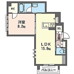 Ａｌｂａ御殿山II 1階1LDKの間取り