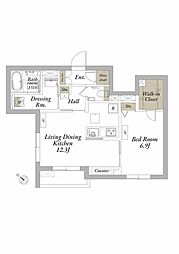 ラ　カーサ渋谷本町 1階1LDKの間取り