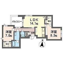 ソフィア新宿 2LDKの間取図画像