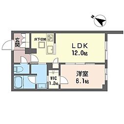 リコラータ 1階1LDKの間取り