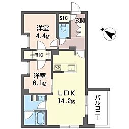 リコラータ 00401 4階2LDKの間取り