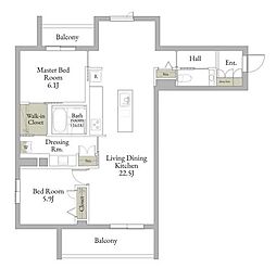 花筏 2LDKの間取図画像