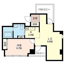 ヌーベルモンテ 4階1LDKの間取り