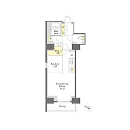 プライムメゾン西新宿 1LDKの間取図画像
