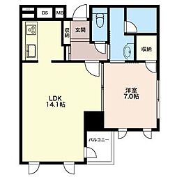 エスティメゾン五反田 1LDKの間取図画像