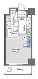 マストライフ麻布 1Kの間取図画像