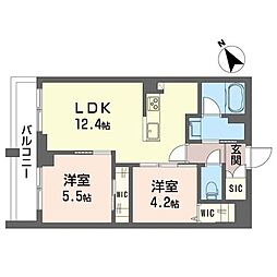 フレシア笹塚 2LDKの間取図画像