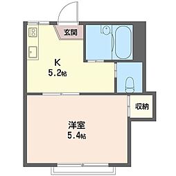 サンシャインハイツ 1DKの間取図画像