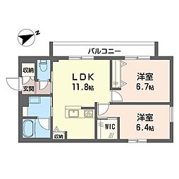 アネックス 2階2LDKの間取り
