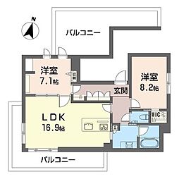 カンタービレ荻窪 00401 4階2LDKの間取り