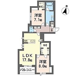 カンタービレ荻窪 00301 3階2LDKの間取り