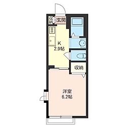 ハイムメリオール 1Kの間取図画像