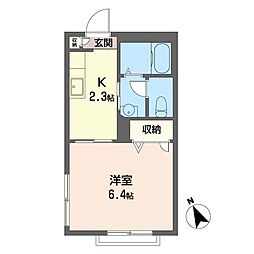 エスペランサ 1Kの間取図画像