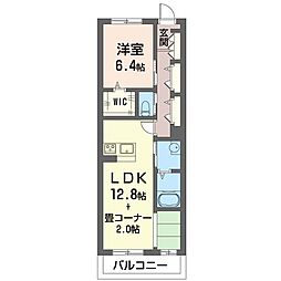 BlancheneigeB 1LDKの間取図画像