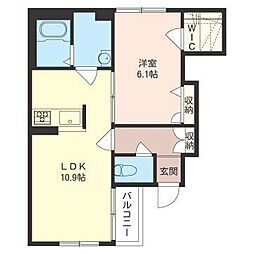 グリナージュ 1階1LDKの間取り