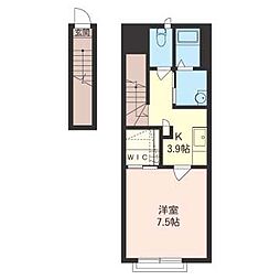 プラムガーデン 1Kの間取図画像