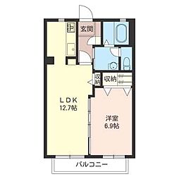 ｉｓｍ　I 2階1LDKの間取り