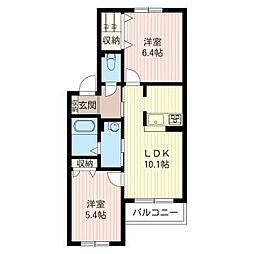 グリーンパーク 2LDKの間取図画像