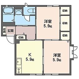 フローラ 2Kの間取図画像
