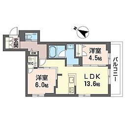 ロゼ アーブル 2LDKの間取図画像
