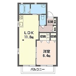 第3ムツミハイツ 1LDKの間取図画像
