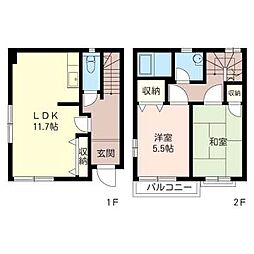 カルム茅ヶ崎A 2LDKの間取図画像